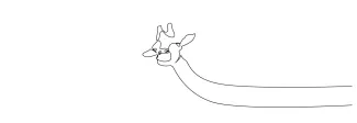 Giraffe Animal Long Neck "Minimalist Giraffe Art: A One-Line Study of Iconic Wildlife Features"