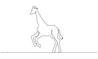 Giraffe Wildlife "Minimalist Giraffe Wildlife Drawing: A One-Line Study of Natural Animal Forms"
