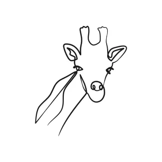 Giraffe Head Giraffe Head One-Line Drawing: Focus on Animal Expressions with Easy Art Practice