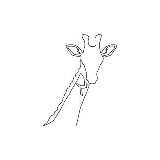 Cute Giraffe Head One Line Giraffe Head Drawing: Fun and Easy Practice for Young Artists