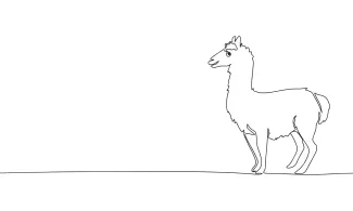 Llama Simple One-Line Llama Drawing: Practice Fun Animal Shapes with Minimal Effort
