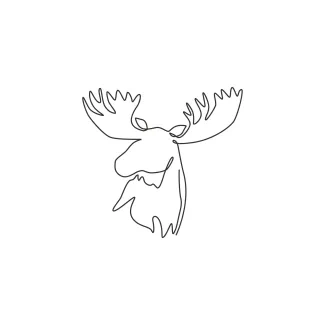 One Line Moose Head Drawing: Study Forest Giants with a Simple Line