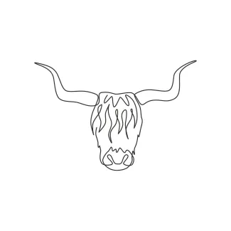 Yak Head One Line Yak Head Drawing: Easy Way to Learn Big Animal Faces