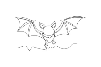 Bat One Line Drawing of a Bat: A Simple Way to Draw This Nighttime Animal