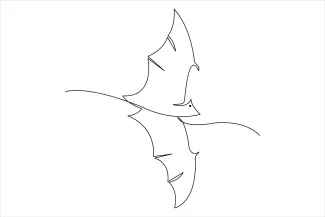 Bat Simple One Line Bat Drawing: Learn Night Animal Shapes the Easy Way