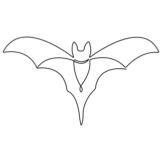 Flying Bat Flying Bat in Simple Line Art: Great for Quick and Fun Drawing Practice