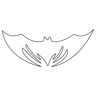 Flying Bat Simple One Line Bat Drawing: Great for Learning Shape and Symmetry
