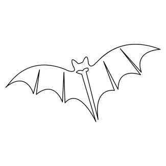 Halloween Bat "Minimalist Halloween Bat Drawing: Depicting a Symbol of Mystery with One Line Art"