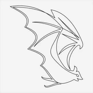 Bat "One Line Bat Illustration: Expressing Motion and Mystery with Simple Artistic Techniques"