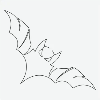 "Minimalist Bat Illustration: Expressing Motion and Elegance with One Line Drawing"