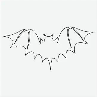 Bat "One Line Bat Drawing: Capturing a Mysterious Nocturnal Creature with Minimalist Art"