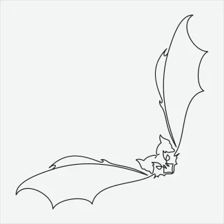 "Minimalist Bat Drawing: Creating a Recognizable Wildlife Form in One Line Art"