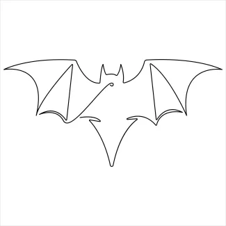 "One Line Bat Illustration: Depicting an Iconic Nocturnal Animal with Minimalist Style"