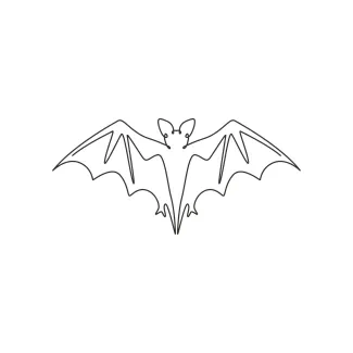 Scary Bat in One Line: Create Creepy Animal Art with Simple Shapes