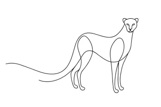 Cheetah One Line Cheetah Drawing: Learn to Sketch the Fastest Animal Easily