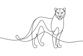 Easy Leopard One Line Drawing: Jungle Animal Practice for All Ages