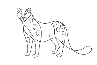 One Line Leopard Drawing: Simple Animal Art for Learners