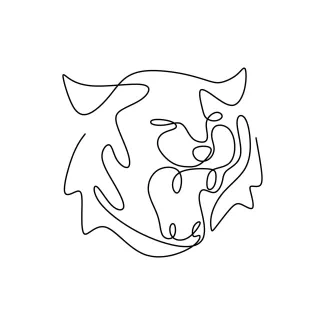 Tiger "One Line Tiger Illustration: Expressing Motion and Energy with Minimalist Techniques"