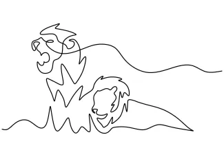 Lion One Line Lion Drawing for Beginners: Practice Shape and Form the Easy Way