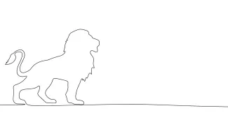 Lion Easy One Line Lion Drawing for Kids: Practice Big Animal Shapes with Fun Lines