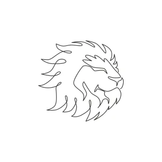 One-Line Drawing of a Lion: Simple Art Technique for Learning Animal Shapes