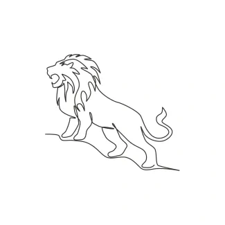 Practice Drawing Lions with One Line: Simple Art for Animal Lovers