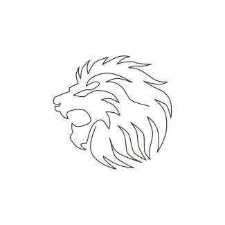 Lion in One Continuous Line: A Fun Way to Draw Powerful Animals