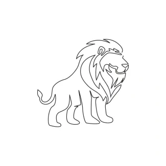 Easy Lion Single Line Drawing for Beginners and Animal Lovers