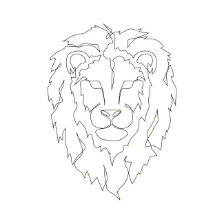 Lion "Continuous Line Lion Art: Drawing Strength with Simplicity"