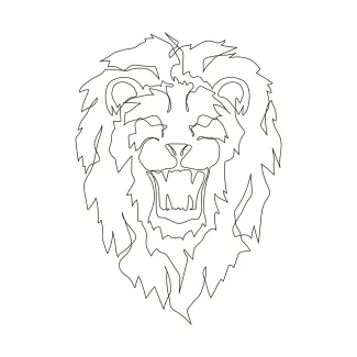 Lion One Line Lion Drawing for Beginners: Learn Big Cat Shapes with Simple Lines