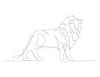 Lion "Minimalist Single Line Lion Sketch: Easy and Fun for Artists of All Levels"