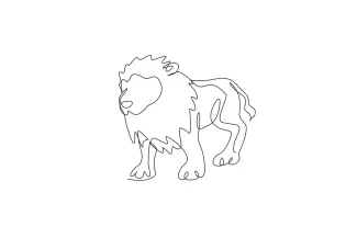 One Line Lion Drawing: Great Jungle Animal for Beginners to Sketch