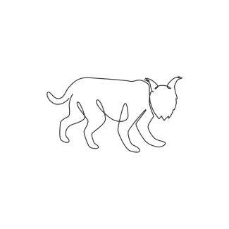 One-Line Lynx Drawing: Wild Cat with Simple Shapes for All Ages