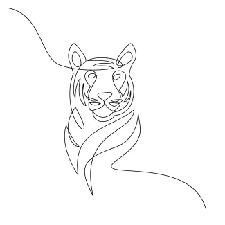 Learn to Draw a Tiger with One Line: Artful Wild Cat Practice