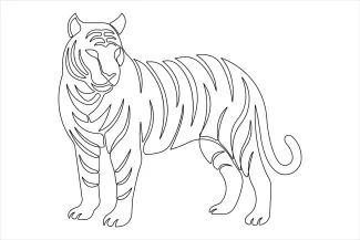 Tiger Tiger One Line Drawing: Create Jungle Animal Art with Simple Steps
