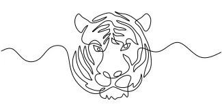 Learn to Draw a Tiger in One Line: Easy Wild Cat Art
