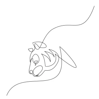 Tiger in One Line: Strong and Easy Wild Cat Drawing
