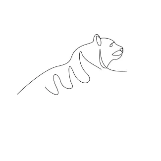 Tiger in Motion: Easy One-Line Drawing for Action Practice