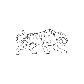 Tiger Tiger Drawing in One Line: Discover Simple Art and Animal Fun