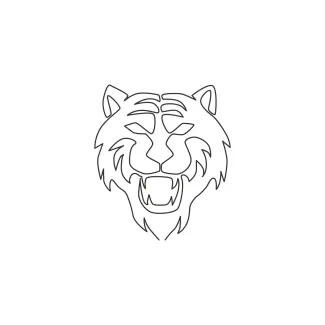 Tiger Easy Tiger One Line Drawing: Practice Wild Animal Shapes with Confidence
