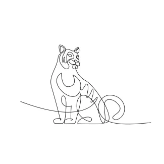 Tiger "One-Line Tiger Art: Minimalist Drawing to Capture Power and Elegance"