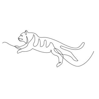 Tiger "Simple Line Art Tiger: An Easy Approach to Capturing Nature's Fierce Beauty"