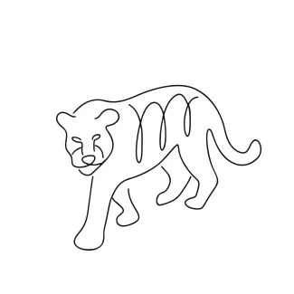 Tiger "Continuous Line Tiger Art: A Simple Approach to Drawing Strength and Power"