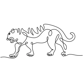 Sneaking Tiger in One Line: Simple Drawing of Stealthy Motion