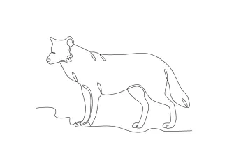 Coyote Walking "Minimalist One Line Coyote Walking: An Easy Way to Illustrate Wildlife Motion"