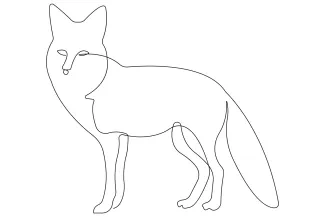 Fox Simple Fox Drawing in One Line: Practice Animal Shapes with Ease