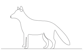 Fox Fox One Line Art: Practice Animal Drawing with Simple Lines