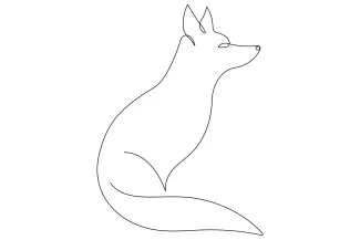 Fox One Line Fox Drawing: Learn Animal Shapes with Simple Forest Art