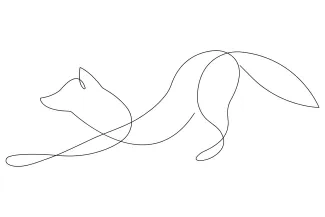 Fox Fox Drawing Using One Line: Fun Art for Kids and Beginners