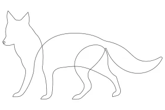 Fox One Line Fox Drawing: Simple Forest Animal for Quick Art Sessions